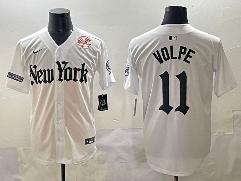 Men 2025 New York Yankees #11 Volpe White Five generations Joint Name Nike MLB Jersey style 42